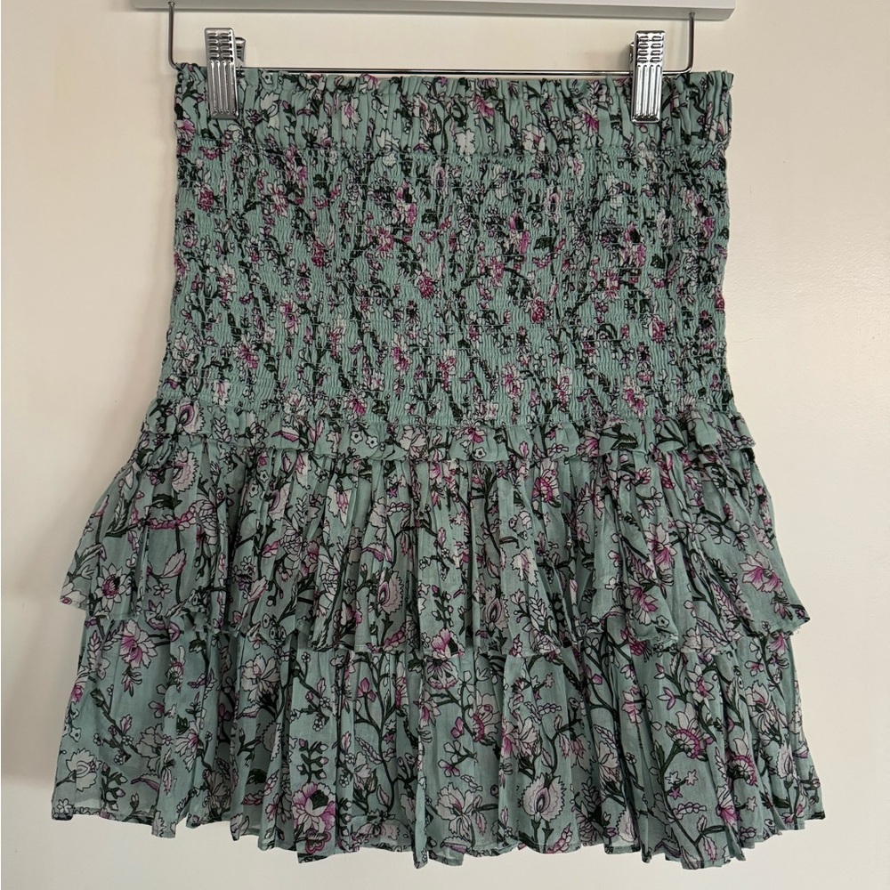 Isabel Marant Etoile naomi skirt in printed smocked cotton voile, size 38/6